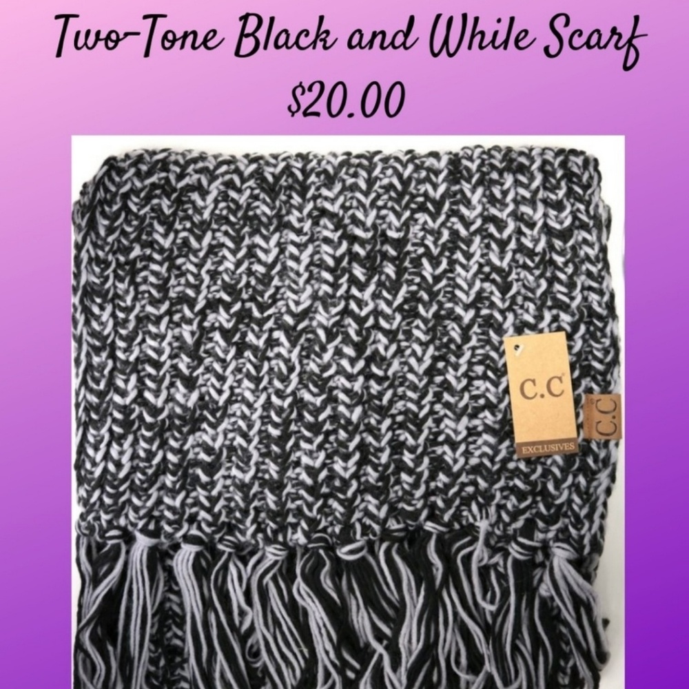 Two-Toned Black & White Scarf!
